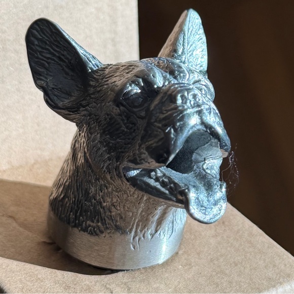 Silver Frenchie Dog Bottle Stopper/Aerator NIB - Picture 2 of 5